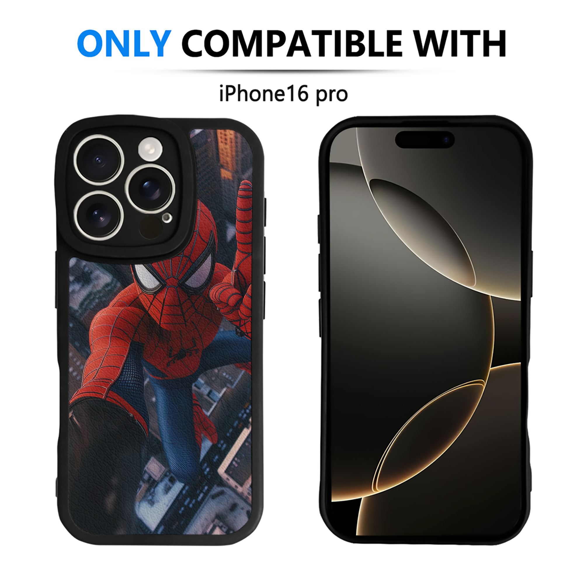 （画像用） Spider Man スパイダーマン 【iPhone 16シリーズ対応】シリコンスマホケース（レザー調） 材質：シリコン
